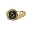 Black Reversible Cushion Head Solid Gold Square And Compass Masonic Ring -Masonic Collection 09 1365bk 01