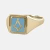 Light Blue Reversible Square Head Solid Gold Square And Compass Masonic Ring 2 Light Blue Reversible Square Head Solid Gold Square And Compass Masonic Ring -Masonic Collection 09 1369lb 01