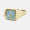 Light Blue Reversible Square Head Solid Gold Square And Compass With G Masonic Ring 1 Light Blue Reversible Square Head Solid Gold Square And Compass With G Masonic Ring -Masonic Collection 09 1369lbg 01