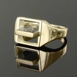 Red Reversible Square Head Solid Gold Square And Compass Masonic Ring -Masonic Collection 09 1369r 03