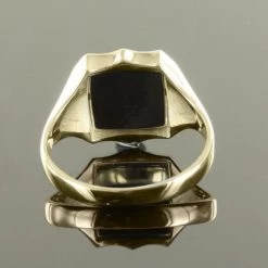 Black Reversible Shield Head Solid Gold Square And Compass Masonic Ring -Masonic Collection 09 1385bk 03