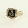 Black Reversible Shield Head Solid Gold Square And Compass With G Masonic Ring 1 Black Reversible Shield Head Solid Gold Square And Compass With G Masonic Ring -Masonic Collection 09 1385bkg 01
