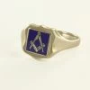 Blue Reversible Shield Head Solid Gold Square And Compass Masonic Ring 2 Blue Reversible Shield Head Solid Gold Square And Compass Masonic Ring -Masonic Collection 09 1385bl 01