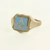Light Blue Reversible Shield Head Solid Gold Square And Compass Masonic Ring 1 Light Blue Reversible Shield Head Solid Gold Square And Compass Masonic Ring -Masonic Collection 09 1385lb 01