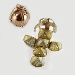 9ct Yellow Gold & Silver Masonic Handmade Orb Fob Ball Cross Pendant - Medium