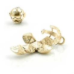 9ct Yellow Gold Masonic Handmade Orb Fob Ball Cross Pendant - Small