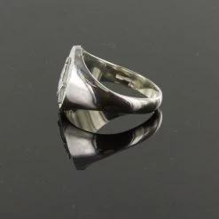 Oval Head Silver Masonic Signet Ring Bearing The Square & Compass Symbol/Seal -Masonic Collection 1273 pro