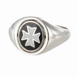 Reversible Solid Silver Knights Of Malta Masonic Ring