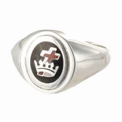 Reversible Solid Silver Royal Black Preceptory Masonic Ring