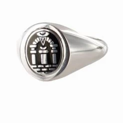 Reversible Solid Silver Royal Arch Masonic Ring (Black)