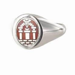 Reversible Solid Silver Royal Arch Masonic Ring (Red)