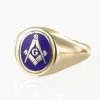 Blue Reversible 9ct Gold Square And Compass With G Masonic Ring -Masonic Collection 1288scbg 09 a