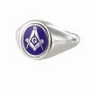 Blue Reversible Solid Silver Square And Compass With G Masonic Ring 1 Blue Reversible Solid Silver Square And Compass With G Masonic Ring -Masonic Collection 1288scbg a