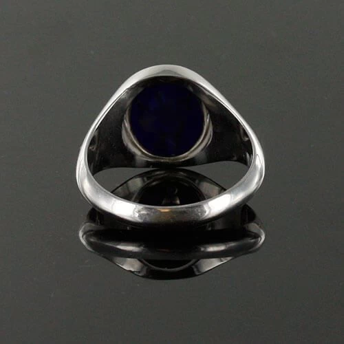 Blue Reversible Solid Silver Square And Compass With G Masonic Ring 7 Blue Reversible Solid Silver Square And Compass With G Masonic Ring - Image 5