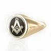 Black Reversible 9ct Gold Square And Compass With G Masonic Ring -Masonic Collection 1288scbkg 09 a
