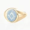 Light Blue Reversible 9ct Gold Square And Compass Masonic Ring -Masonic Collection 1288sclb 09 a