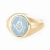 Light Blue Reversible 9ct Gold Square And Compass With G Masonic Ring -Masonic Collection 1288sclbg 09 a