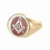 Red Reversible 9ct Gold Square And Compass With G Masonic Ring -Masonic Collection 1288scrg 09 a