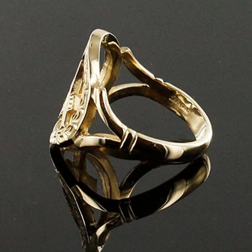 Large Gold Pierced Design Square And Compass Masonic Ring 5 Large Gold Pierced Design Square And Compass Masonic Ring - Image 3