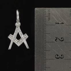Hallmarked Solid Silver Masonic Square And Compass Pendant 8 Hallmarked Solid Silver Masonic Square And Compass Pendant -Masonic Collection 1316 2