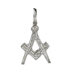 Hallmarked Solid Silver Masonic Square And Compass Pendant