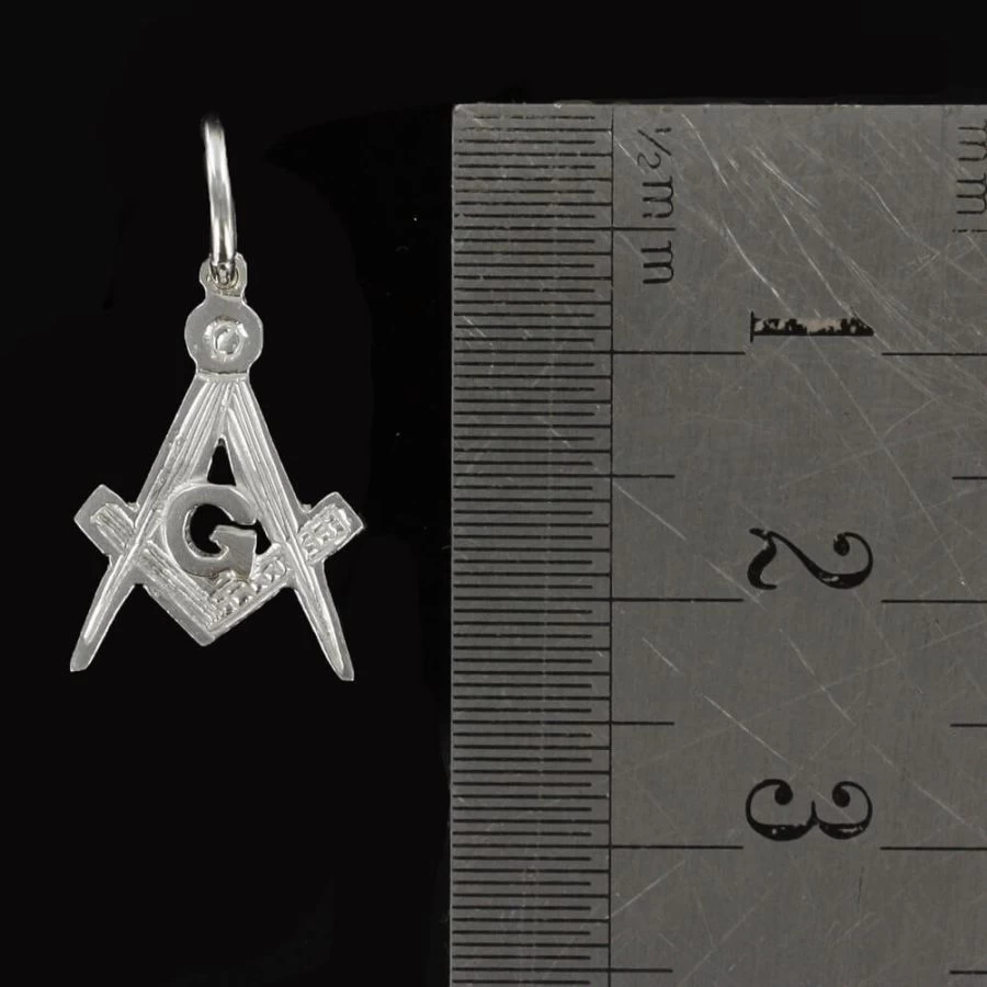 Hallmarked Solid Silver Masonic Square And Compass Pendant 6 Hallmarked Solid Silver Masonic Square And Compass Pendant - Image 4