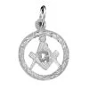 Large Circle Pendant In Silver With The Square And Compass Symbol 1 Large Circle Pendant In Silver With The Square And Compass Symbol -Masonic Collection 1321s