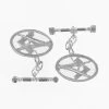 Solid Silver Oval Square And Compass Cufflinks -Masonic Collection 1328 wht 1