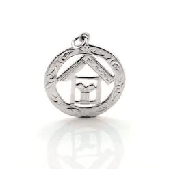 Sterling Silver 925 Masonic Pendant With Craft Past Masters Symbol