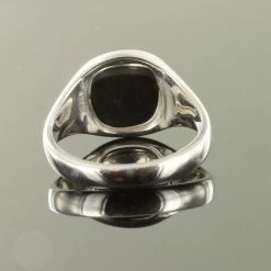 Black Reversible Cushion Head Solid Silver Square And Compass Masonic Ring 8 Black Reversible Cushion Head Solid Silver Square And Compass Masonic Ring -Masonic Collection 1365bk 03