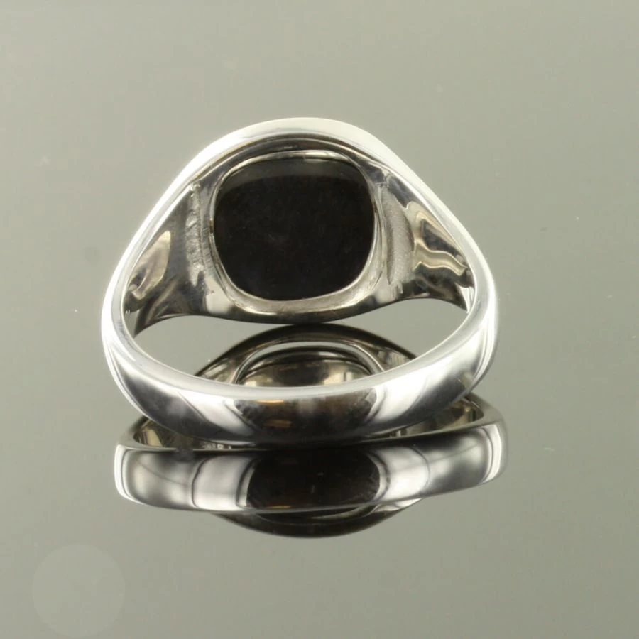 Black Reversible Cushion Head Solid Silver Square And Compass Masonic Ring 5 Black Reversible Cushion Head Solid Silver Square And Compass Masonic Ring - Image 3