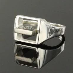 Black Reversible Square Head Solid Silver Square And Compass Masonic Ring 9 Black Reversible Square Head Solid Silver Square And Compass Masonic Ring -Masonic Collection 1369bk 03