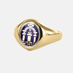 Gold Royal Arch Masonic Ring (Blue) - Fixed Head