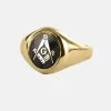 Gold Square And Compass With G Oval Head Masonic Ring (Black) - Fixed Head 2 Gold Square And Compass With G Oval Head Masonic Ring (Black) - Fixed Head -Masonic Collection 1371scg blkg