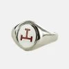 Solid Silver Triple Tau Masonic Ring - Fixed Head 2 Solid Silver Triple Tau Masonic Ring - Fixed Head -Masonic Collection 1371tt 1s