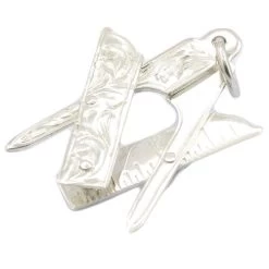 Medium Silver Plumb, Square & Compass Masonic Pendant