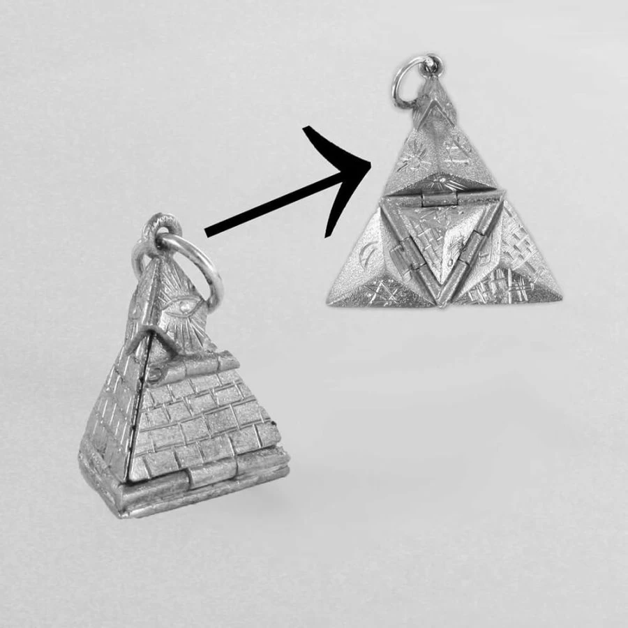 Solid Silver Masonic Pyramid Pendant 4 Solid Silver Masonic Pyramid Pendant - Image 2