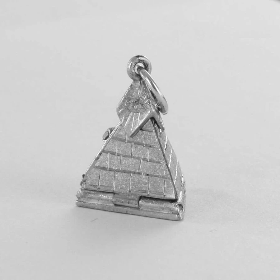Solid Silver Masonic Pyramid Pendant 6 Solid Silver Masonic Pyramid Pendant - Image 4