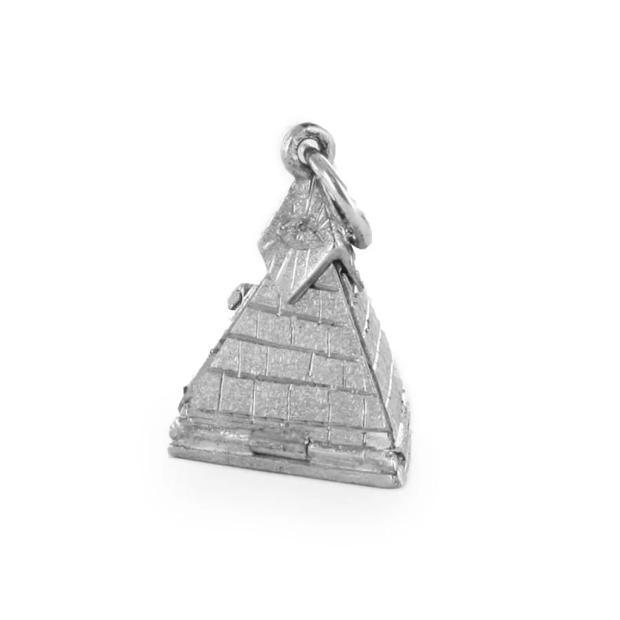 Solid Silver Masonic Pyramid Pendant 3 Solid Silver Masonic Pyramid Pendant