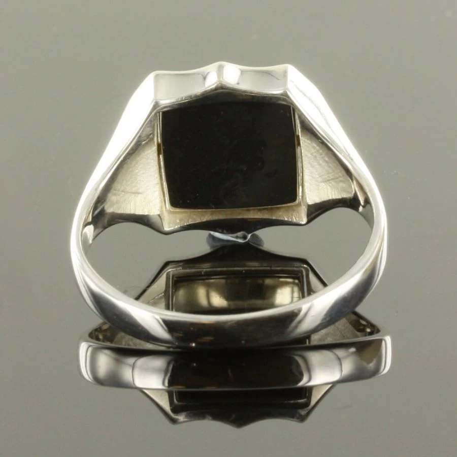 Black Reversible Shield Head Solid Silver Square And Compass With G Masonic Ring 6 Black Reversible Shield Head Solid Silver Square And Compass With G Masonic Ring - Image 4