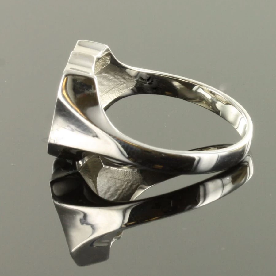 Blue Reversible Shield Head Solid Silver Square And Compass Masonic Ring 5 Blue Reversible Shield Head Solid Silver Square And Compass Masonic Ring - Image 3