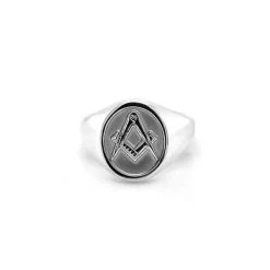 Silver Oval Head Craft Seal Signet Ring