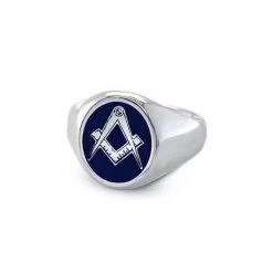 Silver Oval Head Craft Square & Compass Signet Ring -Masonic Collection 1422e 3 800x800 1