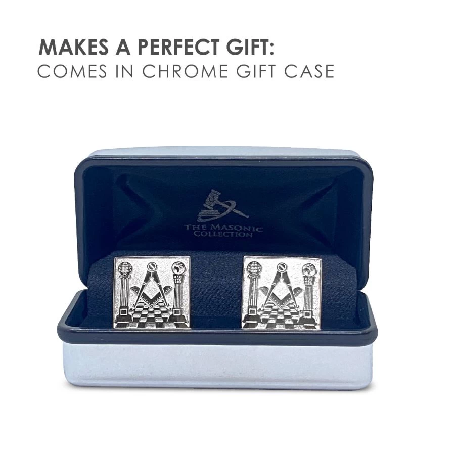 Silver Detailed Masonic Cufflinks 4 Silver Detailed Masonic Cufflinks - Image 2