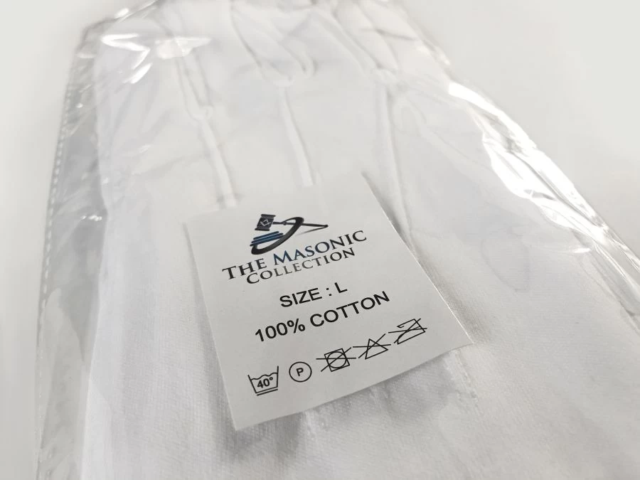 White Masonic Gloves With Lodge Number And Square & Compass 7 White Masonic Gloves With Lodge Number And Square & Compass - Image 5