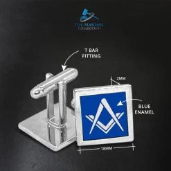 Blue Modern Masonic Cufflinks Set 13 Blue Modern Masonic Cufflinks Set -Masonic Collection 4 2