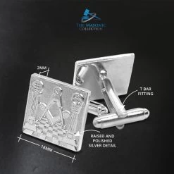 Silver Detailed Masonic Cufflinks 13 Silver Detailed Masonic Cufflinks -Masonic Collection 4 3