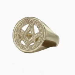 9ct Yellow Gold Masonic Signet Ring - Square & Compass