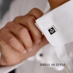Black Modern Masonic Cufflinks Set -Masonic Collection 5 1 1