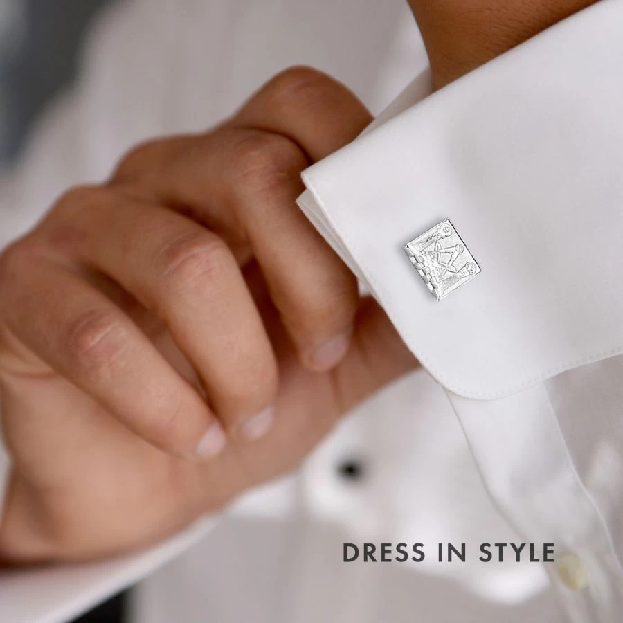 Silver Detailed Masonic Cufflinks 9 Silver Detailed Masonic Cufflinks - Image 7